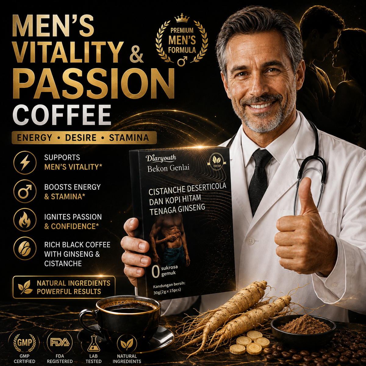 Nuvlino™Men’s Performance Energy Coffee - Wake Up Harder, Last Longer-EDC