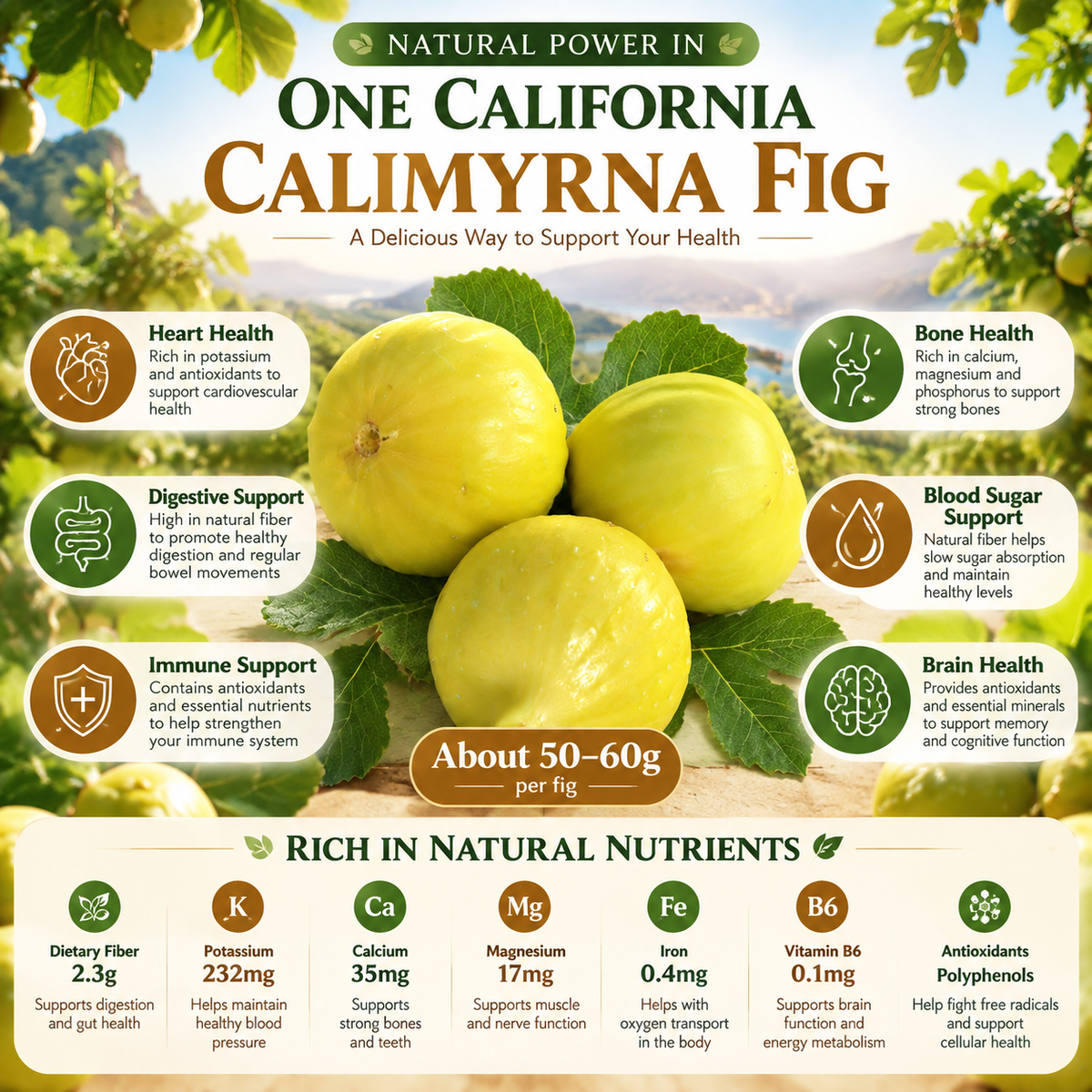 Premium California Calimyrna Figs | Naturally Sweet, Fiber-Rich & No Added Sugar - WHM