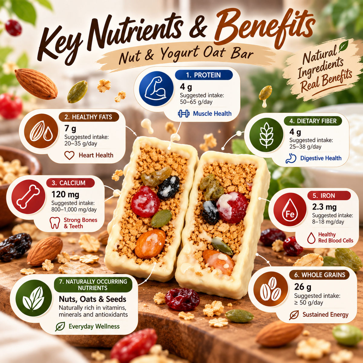 Nut & Yogurt Oat Bars – Crunchy, Tasty, with Protein & Calcium-OUO