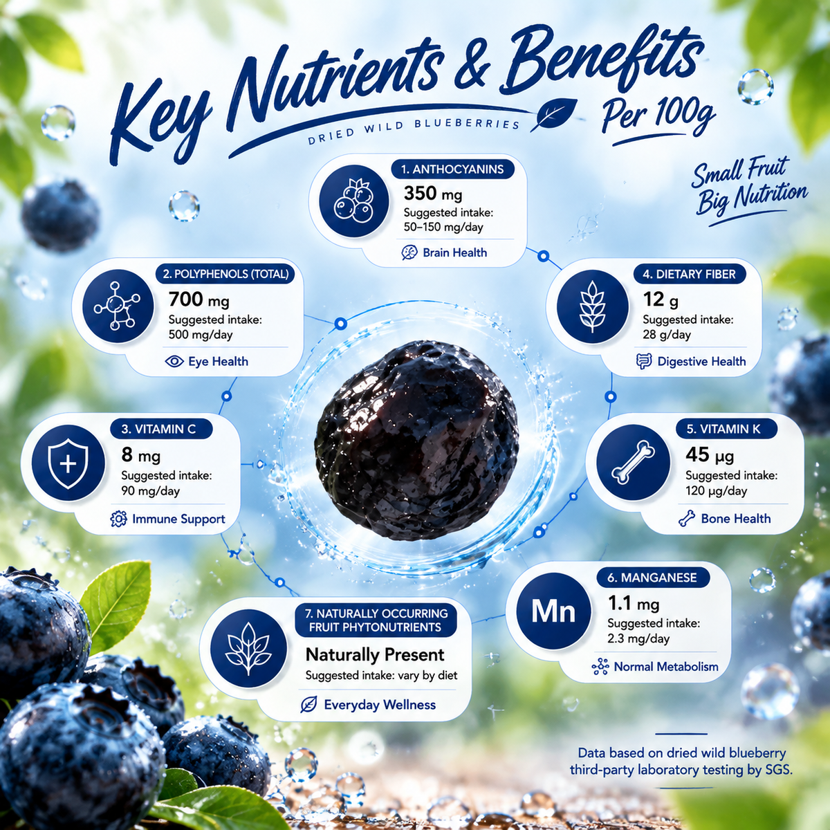Premium Organic Maine Wild Blueberries | High-Anthocyanin Antioxidant Superfood - WHM