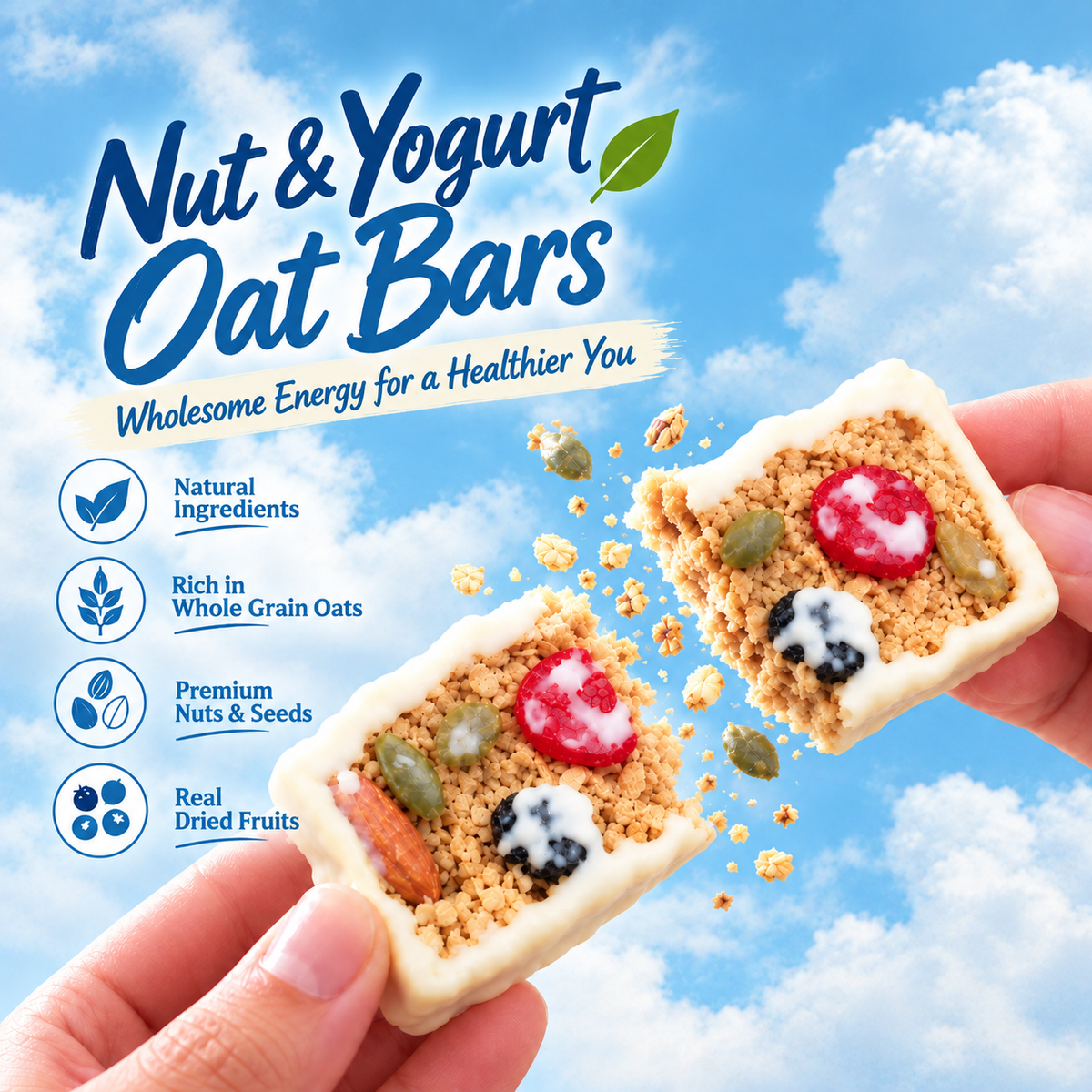 Nut & Yogurt Oat Bars – Crunchy, Tasty, with Protein & Calcium-OUO