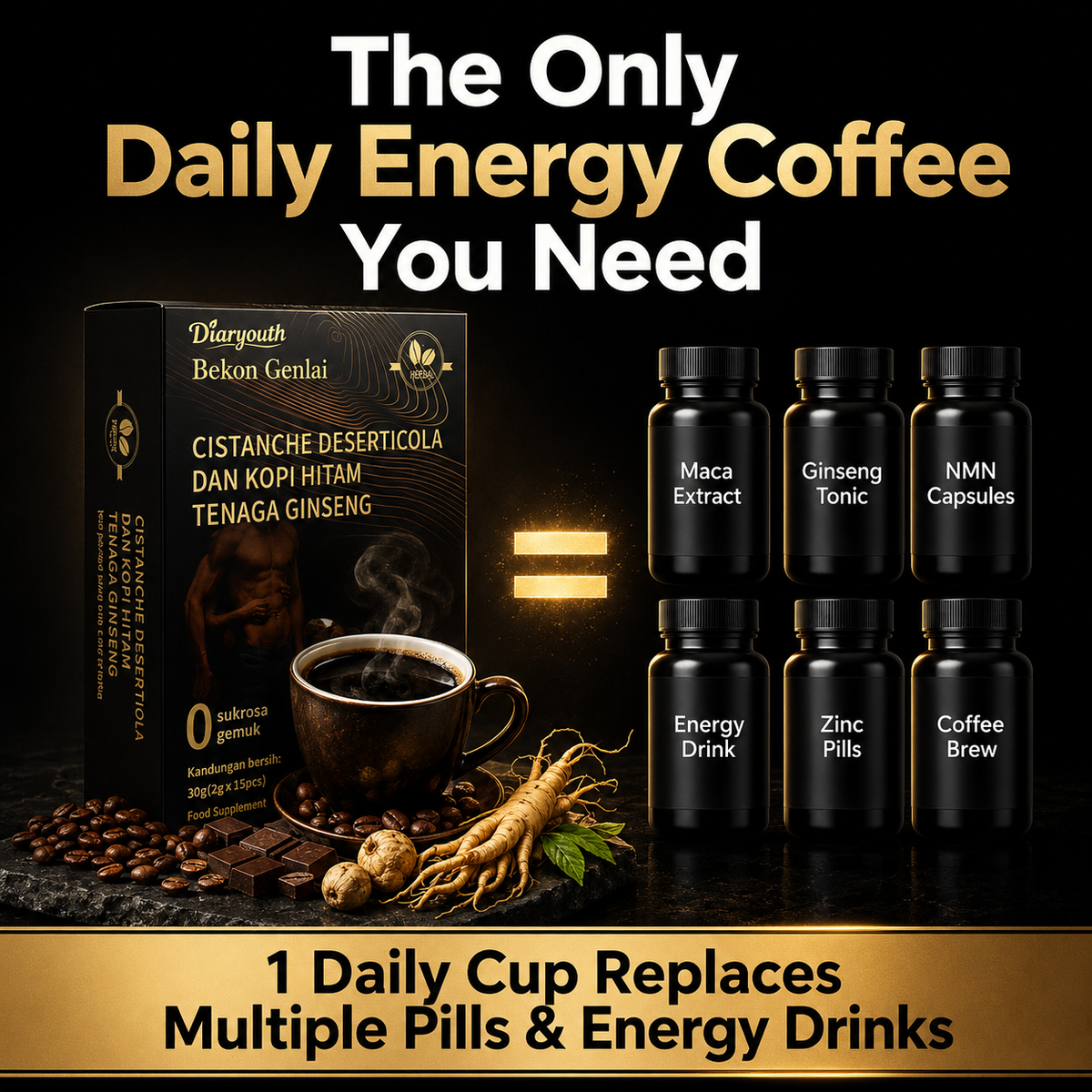 Nuvlino™Men’s Performance Energy Coffee - Wake Up Harder, Last Longer-EDC