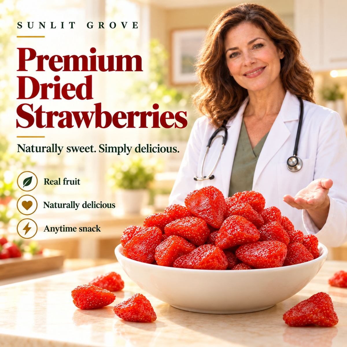 Natural Dried Strawberries-EDC